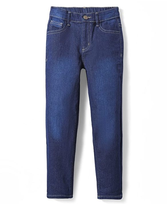 Pine Kids Denim Full Length Washed Jeans - Navy Blue