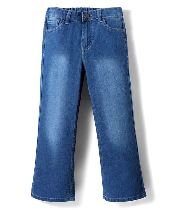 Pine Kids Denim Woven Full Length Washed Jeans - Blue