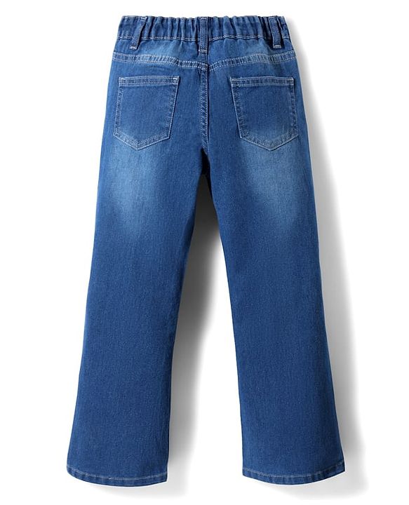 Pine Kids Denim Woven Full Length Washed Jeans - Blue
