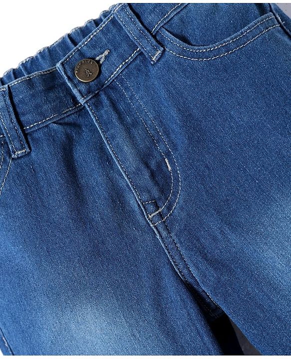 Pine Kids Denim Woven Full Length Washed Jeans - Blue