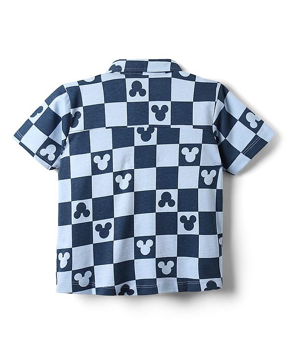 Babyhug Disney Single Jersey Knit Half Sleeves Shirt & Inner T-Shirt With Mickey Mouse Graphics And Pocket Detailing - Red & Navy Blue
