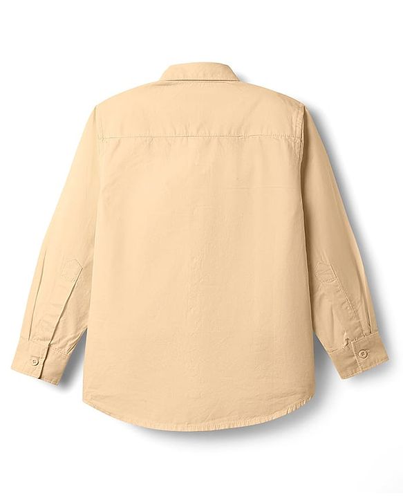 Pine Kids 100% Cotton Full Sleeves Solid Coloured Shirt - Yellow