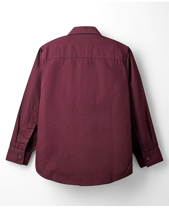Pine Kids 100% Cotton Full Sleeves Solid Coloured Shirt With Inner Tee - White