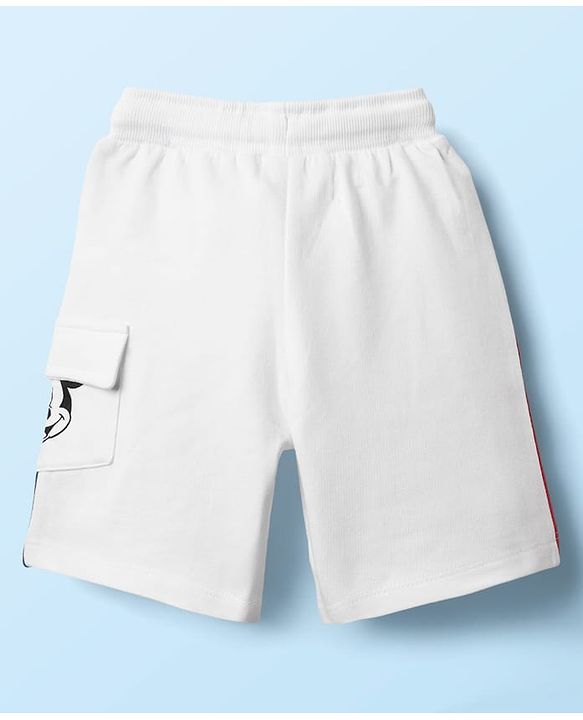 Babyhug Disney Single Jersey Knit  Half Sleeves T-Shirt And Shorts With Mickey Mouse Graphics - White