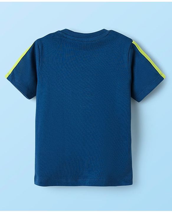 Babyhug Disney Single Jersey Knit Half Sleeves T-Shirt & Shorts Set With Mickey Mouse Graphics - Navy Blue