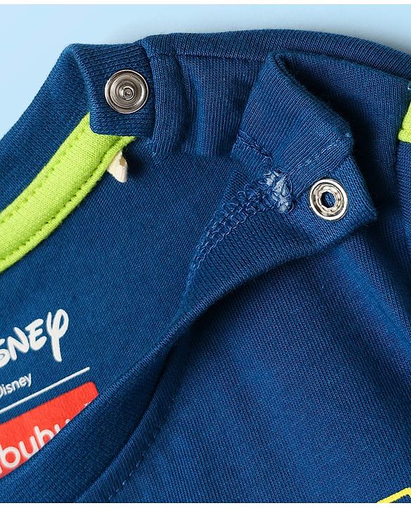 Babyhug Disney Single Jersey Knit Half Sleeves T-Shirt & Shorts Set With Mickey Mouse Graphics - Navy Blue