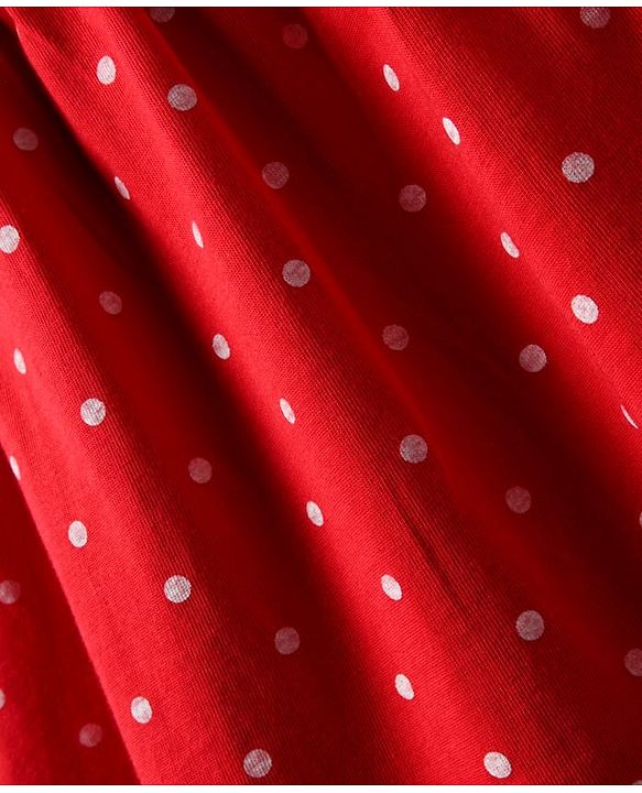 Babyhug Disney Single Jersey Knit Half Sleeves Top & Skirt With Headband & Minnie Mouse Graphics & Badge Detailing - Navy Blue & Red