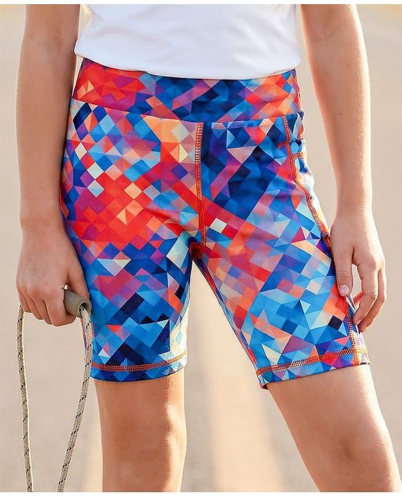 Pine Active Knit Super Stretch Printed Cycling Shorts - Multicolor