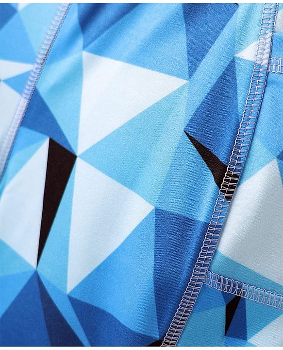 Pine Active Cycling Shorts With Abstract Print - Blue