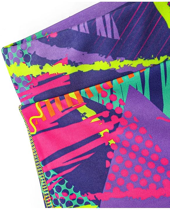 Pine Active Cycling Shorts With Abstract Print - Purple