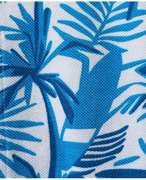 Babyhug Cotton Knit Half Sleeves Shirt With Tropical Theme - Blue