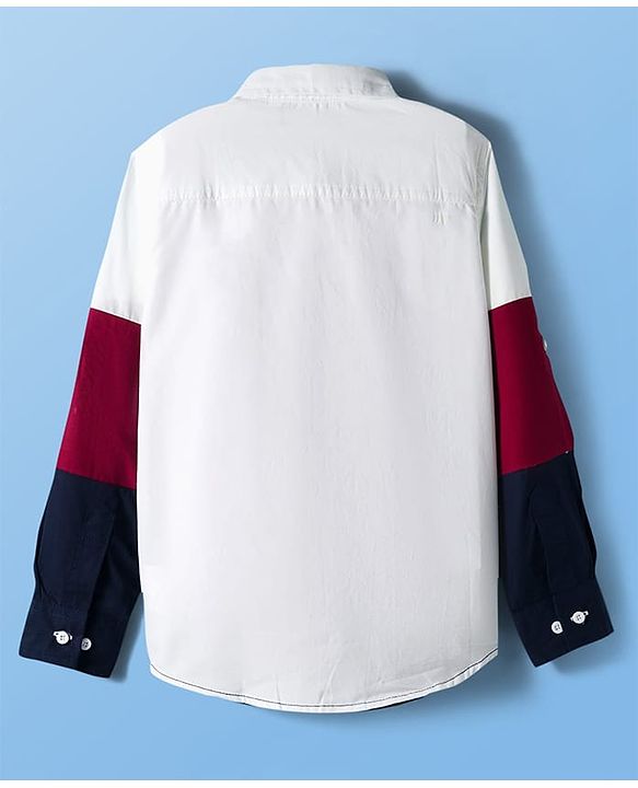 Pine Kids Cotton Woven Full Sleeves Solid Block Shirt - Multicolour