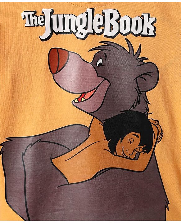 Babyhug Disney Single Jersey Knit Full Sleeves Night Suit with Jungle Book Graphics - Multicolour