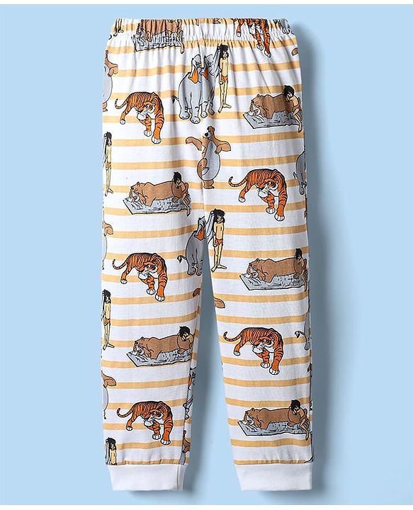 Babyhug Disney Single Jersey Knit Full Sleeves Night Suit with Jungle Book Graphics - Multicolour