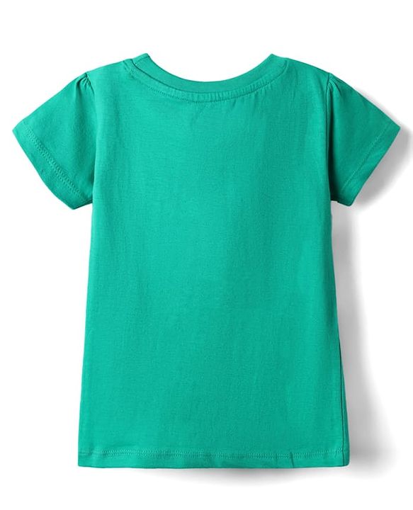 Babyhug Cotton Knit Half Sleeves Night Suit With Sun & Polka Dot Print - Green