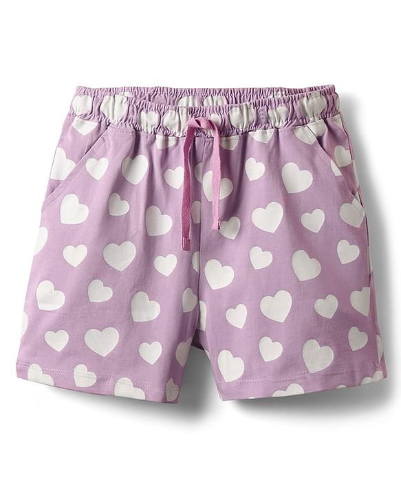 Pine Kids Disney Single Jersey Knit Oversized Half Sleeves Shorts Night Suit with Minnie & Friends Graphics - Lilac