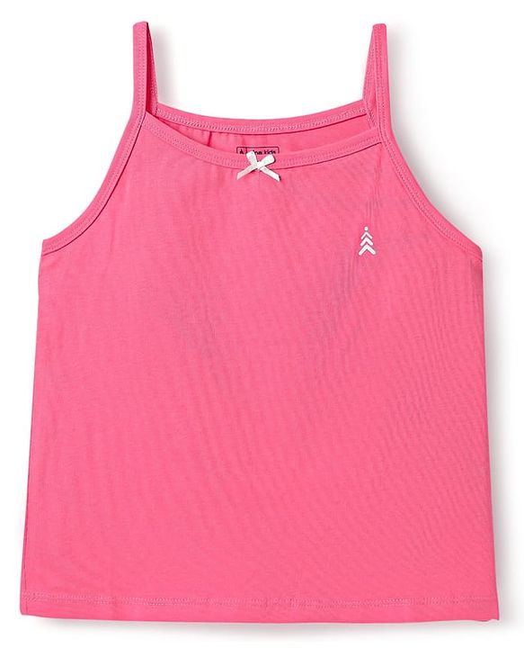 Pine Kids Cotton Elastane Singlet Sleeves Solid Slips Pack of 3 (Color May Vary)