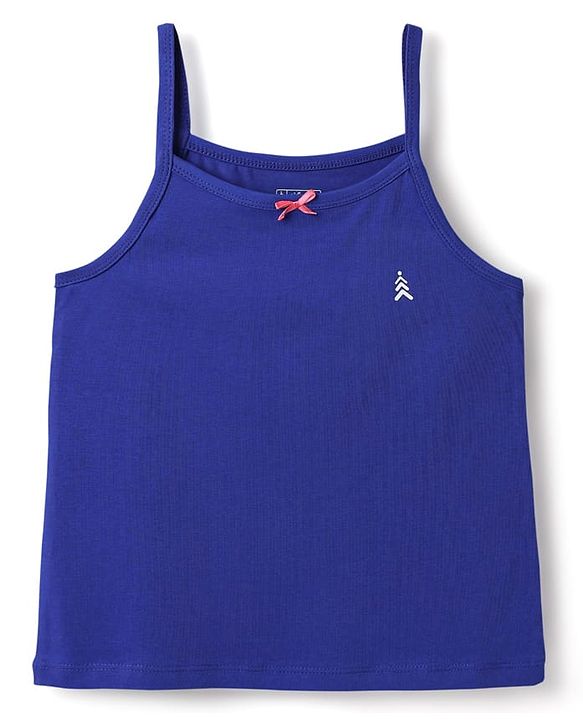 Pine Kids Cotton Elastane Singlet Sleeves Solid Slips Pack of 3 (Color May Vary)