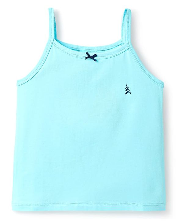 Pine Kids Cotton Elastane Knit Singlet Sleeves Solid Slips Pack of 3 (Color May Vary)