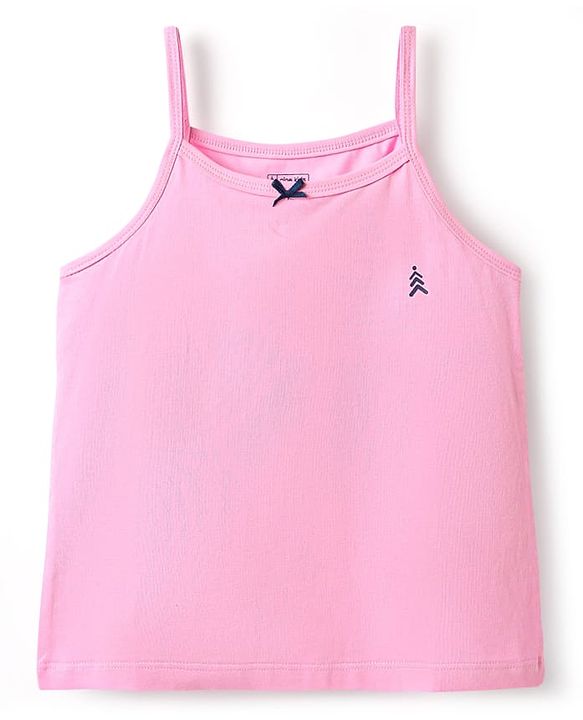 Pine Kids Cotton Elastane Knit Singlet Sleeves Solid Slips Pack of 3 (Color May Vary)