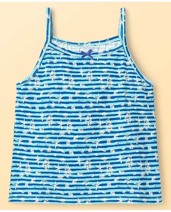 Pine Kids Cotton Elastane Knit Singlet Sleeves Printed Slips Pack of 3 (Color May Vary)