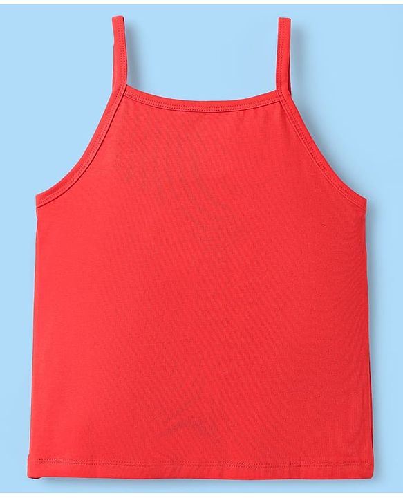 Pine Kids Cotton Elastane Knit Singlet Sleeves Slips With Strawberry Print Pack of 3 (Color May Vary)
