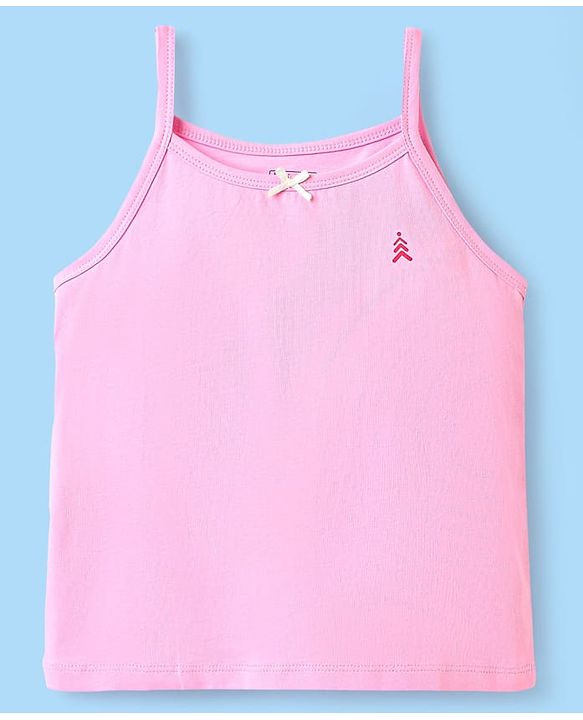 Pine Kids Cotton Elastane Knit Singlet Sleeves Slips With Strawberry Print Pack of 3 (Color May Vary)