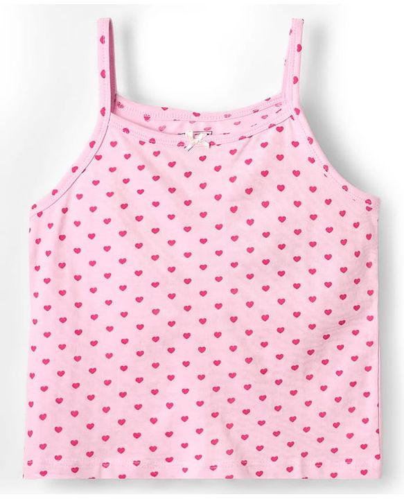 Pine Kids Cotton Elastane Knit Slips With Polka Dots & Heart Print Pack Of 3 - Pink Red & White