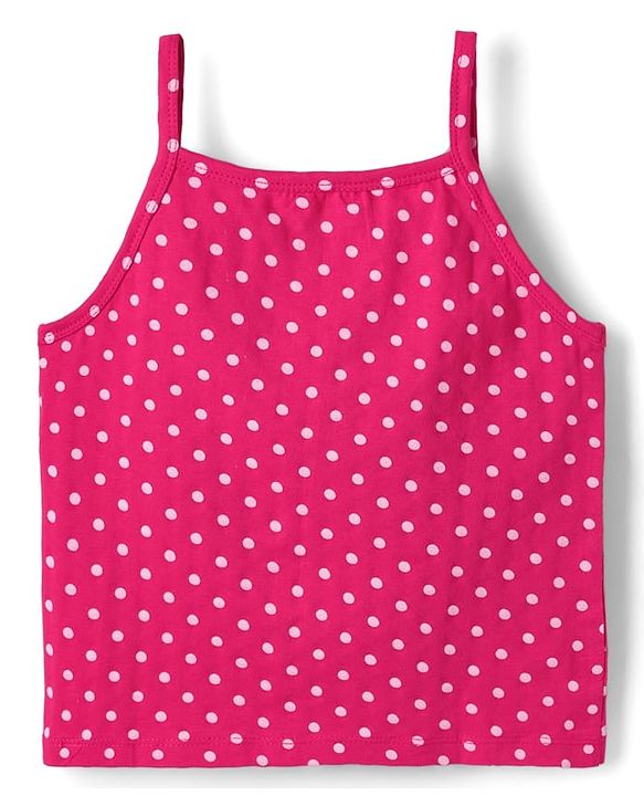 Pine Kids Cotton Elastane Knit Slips With Polka Dots & Heart Print Pack Of 3 - Pink Red & White