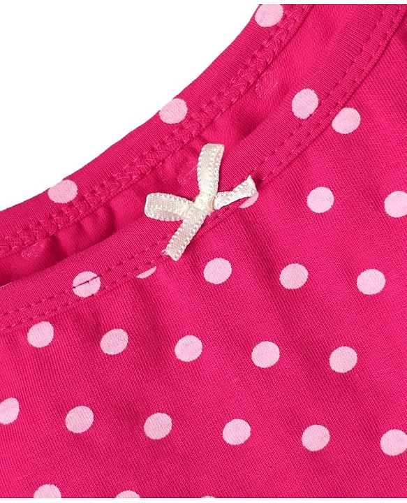 Pine Kids Cotton Elastane Knit Slips With Polka Dots & Heart Print Pack Of 3 - Pink Red & White