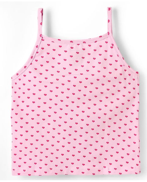 Pine Kids Cotton Elastane Knit Slips With Polka Dots & Heart Print Pack Of 3 - Pink Red & White