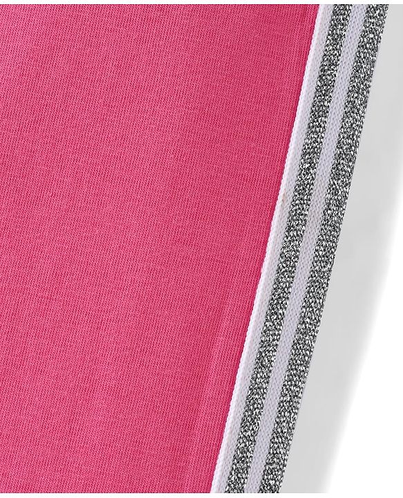 Pine Kids Cotton Knit Full Length Solid Colour Leggings - Pink