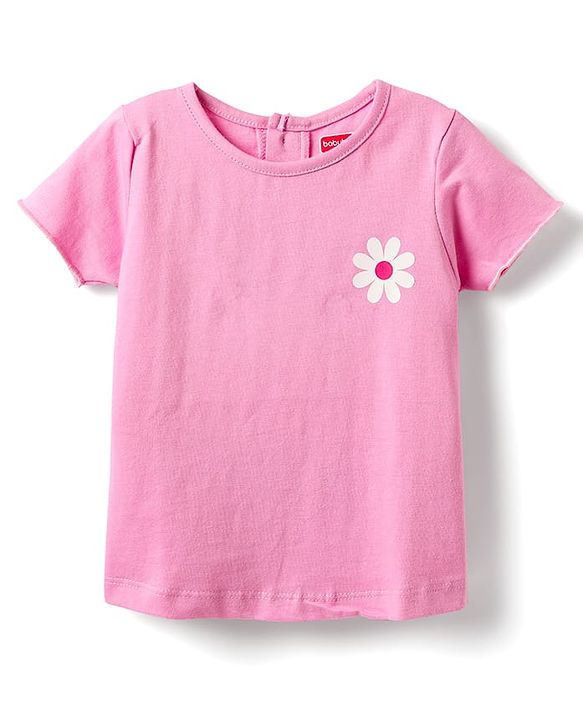 Babyhug Single Jersey Knit Half Sleeves Floral Printed Frock With Inner Tee - Navy Blue