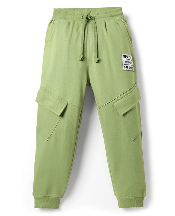Pine Kids Cotton Knit Full Length Solid Lounge Pant - Light Green