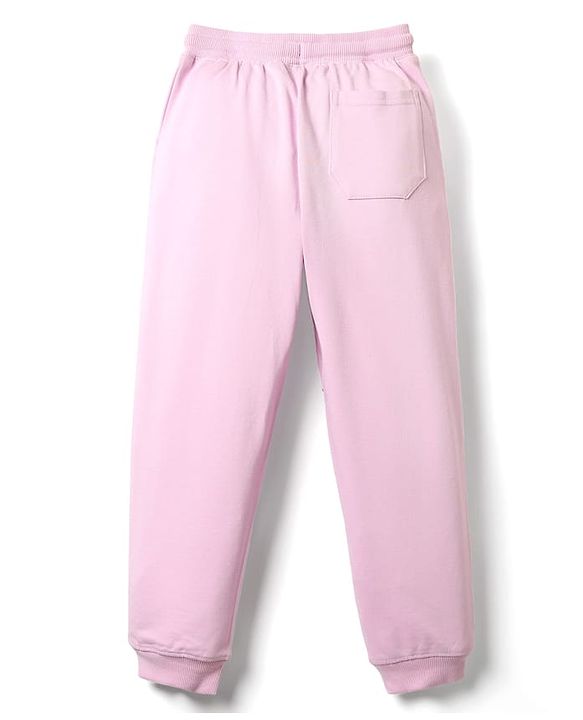 Pine Kids Cotton Knit Full Length Lounge Pant With Anime Print - Pink