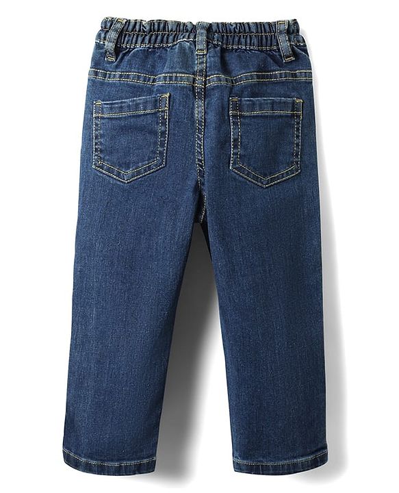 Babyhug Cotton Woven Full Sleeves Checkered Shirt & Denim Jeans Set - Navy Blue