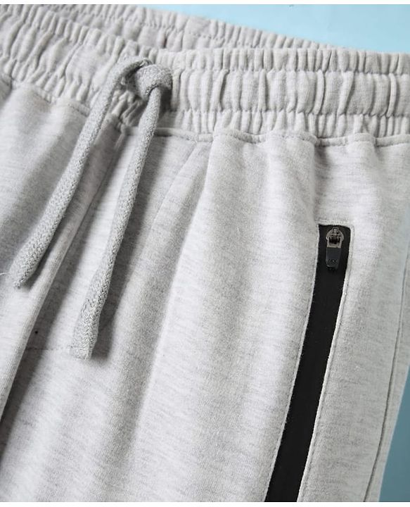 Pine Kids Cotton Knit Full Length Lounge Pants With New Goals Text Print - Grey