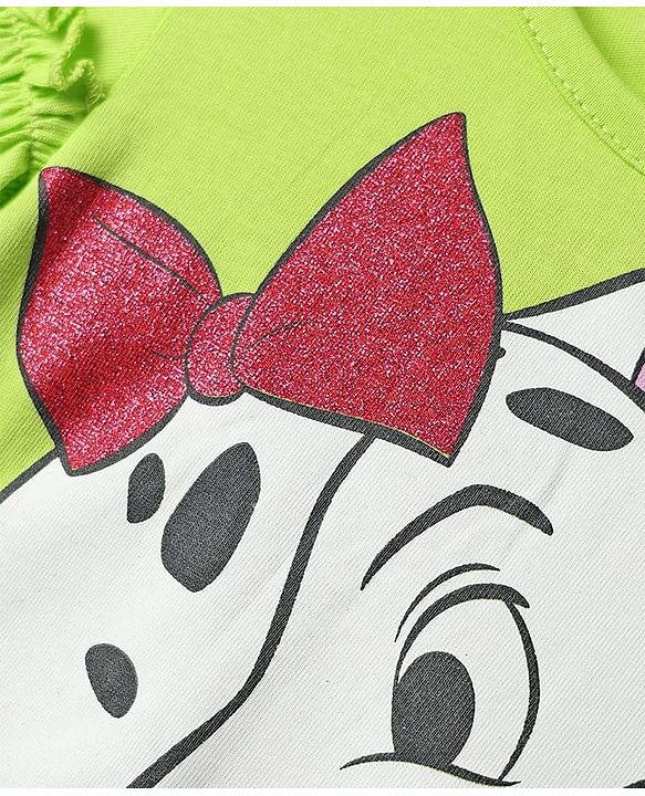 Babyhug Disney Single Jersey Knit Half Sleeves T-shirt & Short Set With 101 Dalmatians Graphics - Light Green