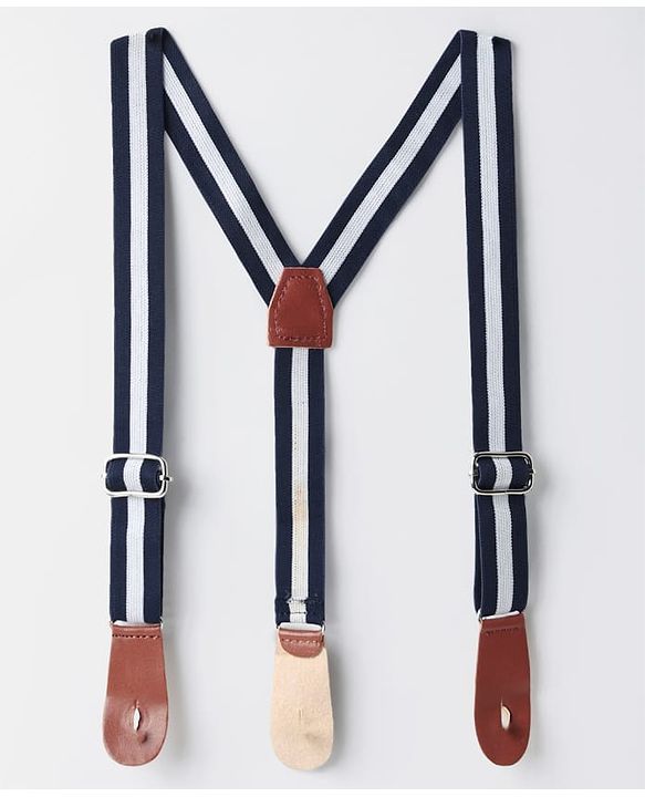 Babyhug Disney Single Jersey Knit Half Sleeves Polo T-Shirt & Denim Shorts Set with Suspender & Winnie the Pooh Graphics - Navy Blue & White