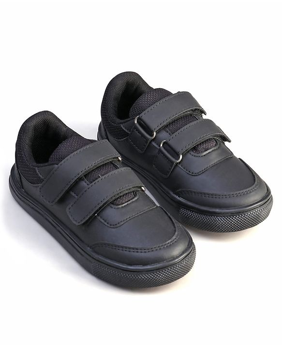 Pine Kids Velcro Closure School Shoes - Black