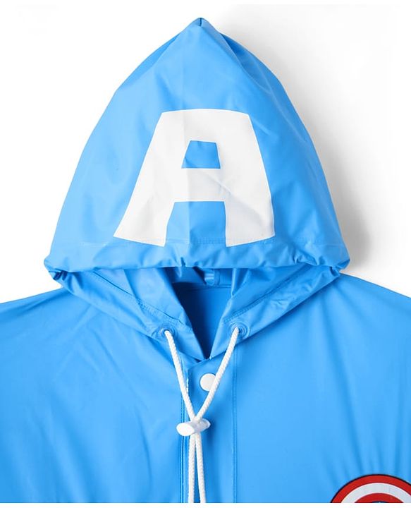Pine Kids Marvel Full Sleeves Hooded Avengers Raincoat - Blue