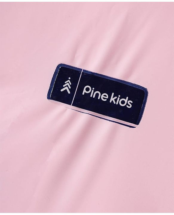 Pine Kids Full Sleeves Hooded Butterfly Raincoat - Light Pink