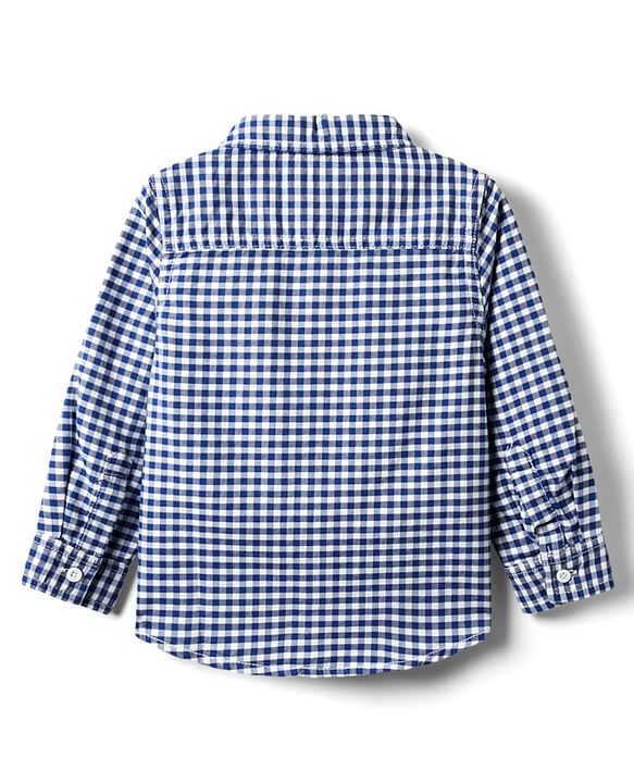 Babyhug Cotton Woven Full Sleeves Checks Shirt & Denim Jeans Set - Blue