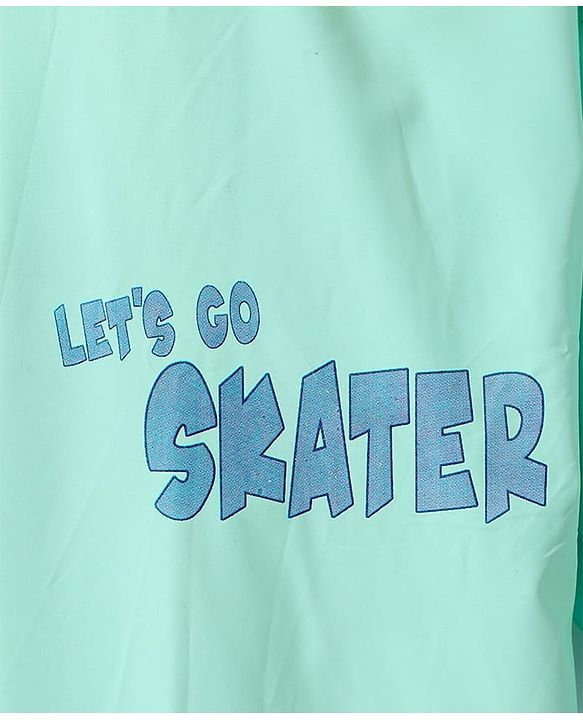 Babyhug Full Sleeves Hooded Raincoat with Teddy Print - Aqua Blue