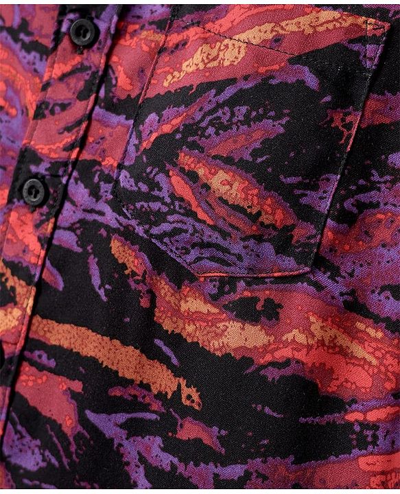 Pine Kids Viscose Woven Half Sleeves Marble Printed Shirt - Multicolour