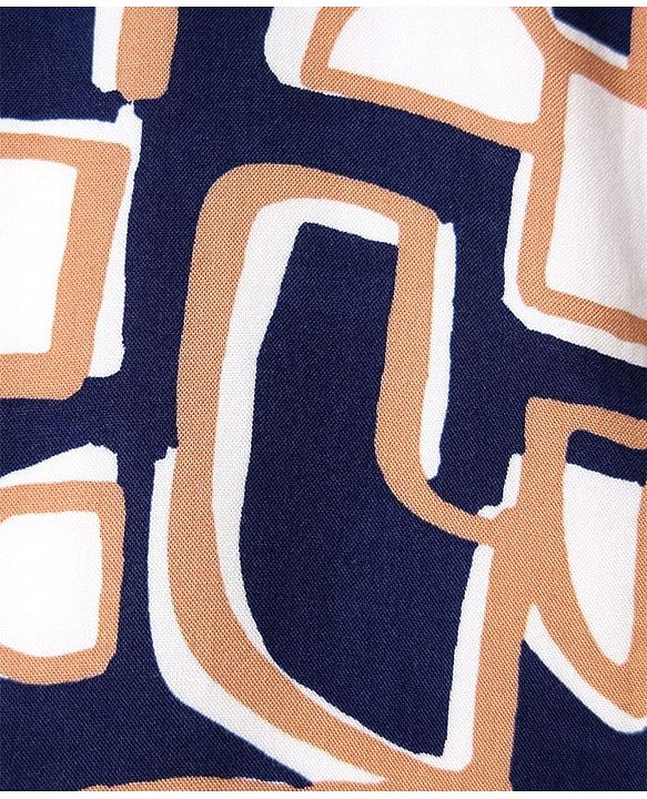 Pine Kids Viscose Woven Half Sleeves Abstract Printed Shirt - Navy Blue