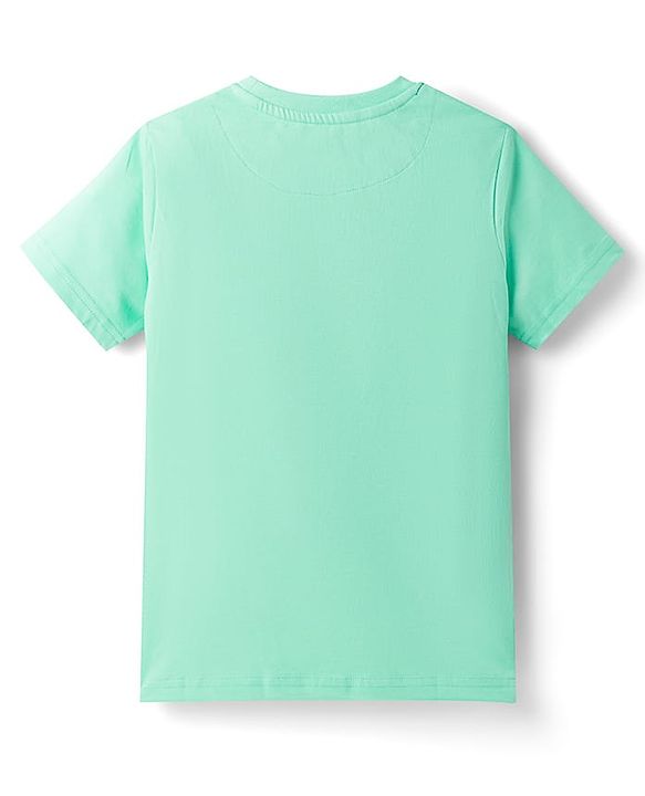 Pine Kids Cotton Knit Half Sleeves T-Shirt with Nautical Theme Print - Mint
