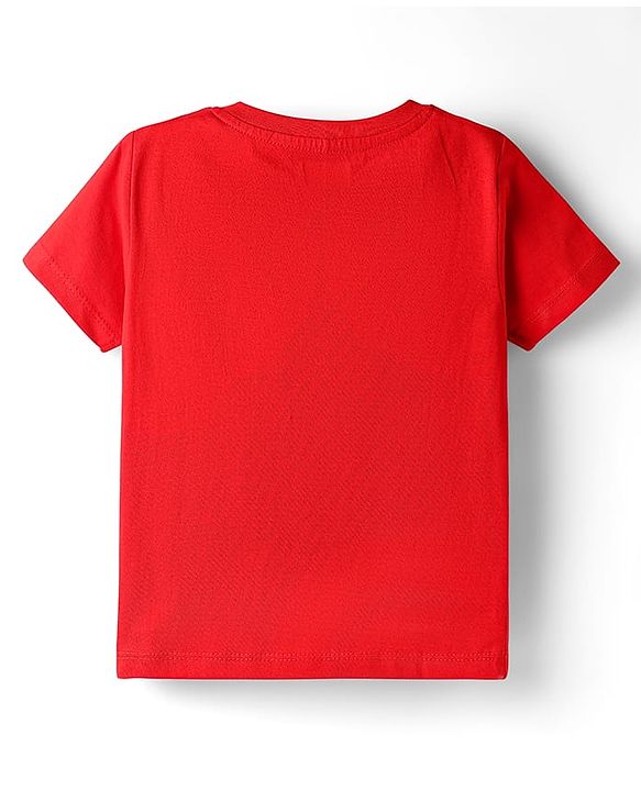 Babyhug 100% Cotton Knit Half Sleeves T-Shirt with Stripes & Smiley Print Pack of 5 - Red & Navy Blue