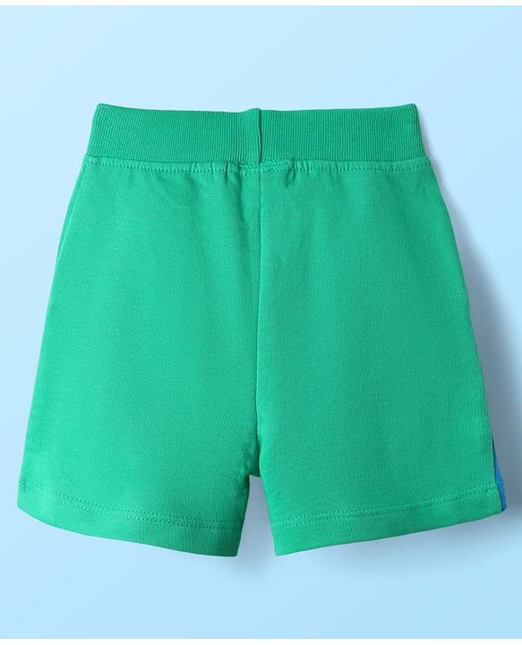 Babyhug Single Jersey Knit Half Sleeves T-Shirt & Shorts Set with Crocodile Print - Green & White