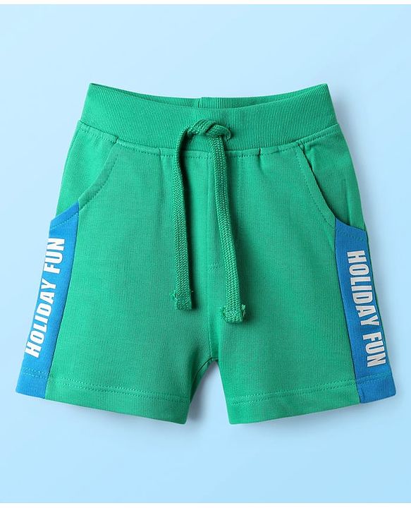 Babyhug Single Jersey Knit Half Sleeves T-Shirt & Shorts Set with Crocodile Print - Green & White
